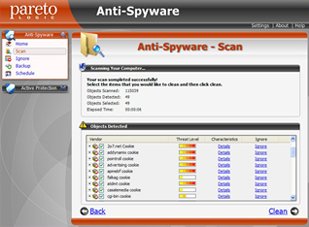 ParetoLogic - Anti-Spyware Scan Results Screen More Information ParetoLogic - Anti-Spyware Scan Results Screen More Information