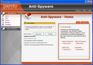 ParetoLogic - Anti-Spyware Home Screen More Information